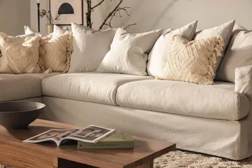 Menard 4-seters Venstrevendt Dyp L-formet Sjeselongsofa i Stoff - Lys grå - Møbler - Sofaer - Sofaer med sjeselong - 4 seters sofa med divan