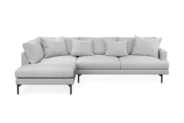 Menard 4-seters Venstrevendt Dyp L-formet Sjeselongsofa i Stoff - Lys grå - Møbler - Sofaer - Sofaer med sjeselong - 4 seters sofa med divan