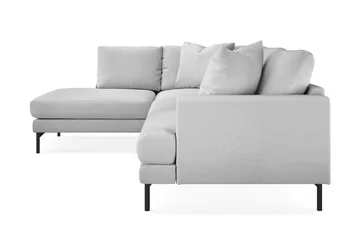 Menard 4-seters Venstrevendt Dyp L-formet Sjeselongsofa i Stoff - Lys grå - Møbler - Sofaer - Sofaer med sjeselong - 4 seters sofa med divan