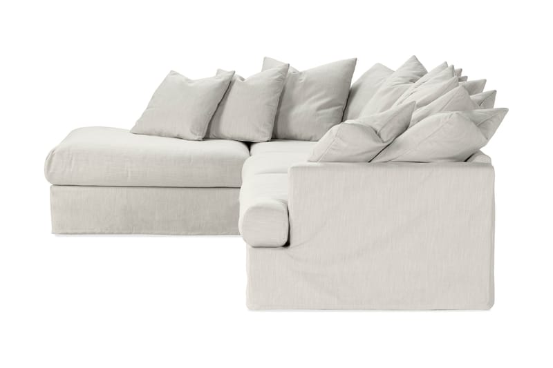 Menard 4-seters Venstrevendt Dyp L-formet Sjeselongsofa i Stoff - Lys grå - Møbler - Sofaer - Sofaer med sjeselong - 4 seters sofa med divan