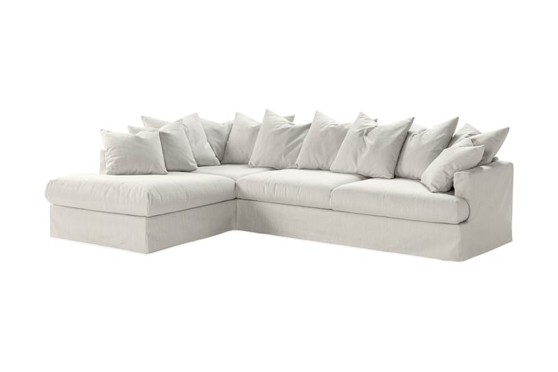 Menard 4-seters Venstrevendt Dyp L-formet Sjeselongsofa i Stoff - Lys grå - Møbler - Sofaer - Sofaer med sjeselong - 4 seters sofa med divan