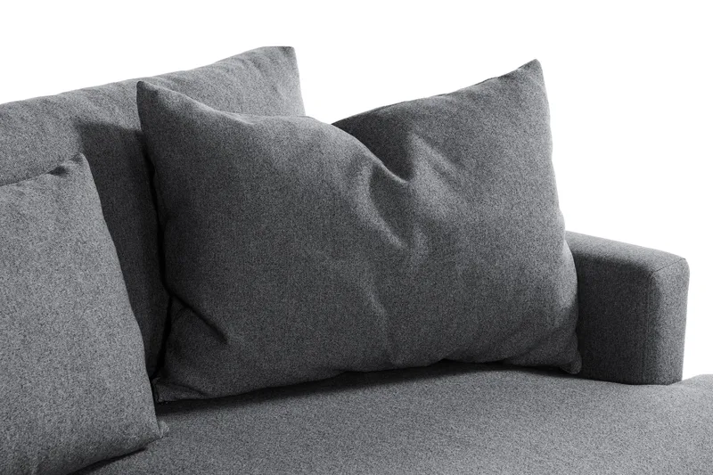 Menard 4-seters Venstrevendt Dyp L-formet Sjeselongsofa i Stoff - Mørk grå - Møbler - Sofaer - Sofaer med sjeselong - 4 seters sofa med divan