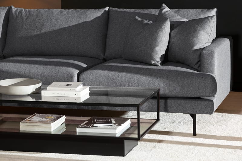 Menard 4-seters Venstrevendt Dyp L-formet Sjeselongsofa i Stoff - Mørk grå - Møbler - Sofaer - Sofaer med sjeselong - 4 seters sofa med divan