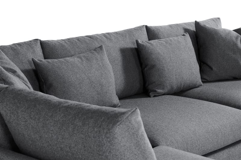 Menard 4-seters Venstrevendt Dyp L-formet Sjeselongsofa i Stoff - Mørk grå - Møbler - Sofaer - Sofaer med sjeselong - 4 seters sofa med divan