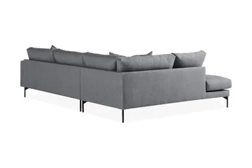 Menard 4-seters Venstrevendt Dyp L-formet Sjeselongsofa i Stoff - Mørk grå - Møbler - Sofaer - Sofaer med sjeselong - 4 seters sofa med divan