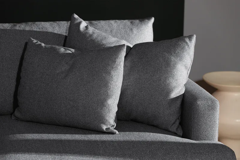 Menard 4-seters Venstrevendt Dyp L-formet Sjeselongsofa i Stoff - Mørk grå - Møbler - Sofaer - Sofaer med sjeselong - 4 seters sofa med divan