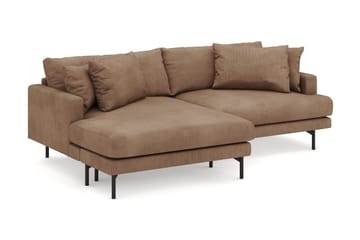 Menard 4-seters Venstrevendt L-formet Divansofa i Manchester - Brun - Møbler - Sofaer - Sofaer med sjeselong - 4 seters sofa med divan