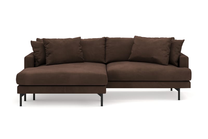 Menard 4-seters Venstrevendt L-formet Divansofa i Manchester - Brun - Møbler - Sofaer - Sofaer med sjeselong - 4 seters sofa med divan