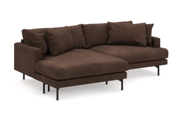 Menard 4-seters Venstrevendt L-formet Divansofa i Manchester - Brun - Møbler - Sofaer - Sofaer med sjeselong - 4 seters sofa med divan