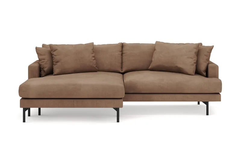 Menard 4-seters Venstrevendt L-formet Divansofa i Manchester - Brun - Møbler - Sofaer - Sofaer med sjeselong - 4 seters sofa med divan