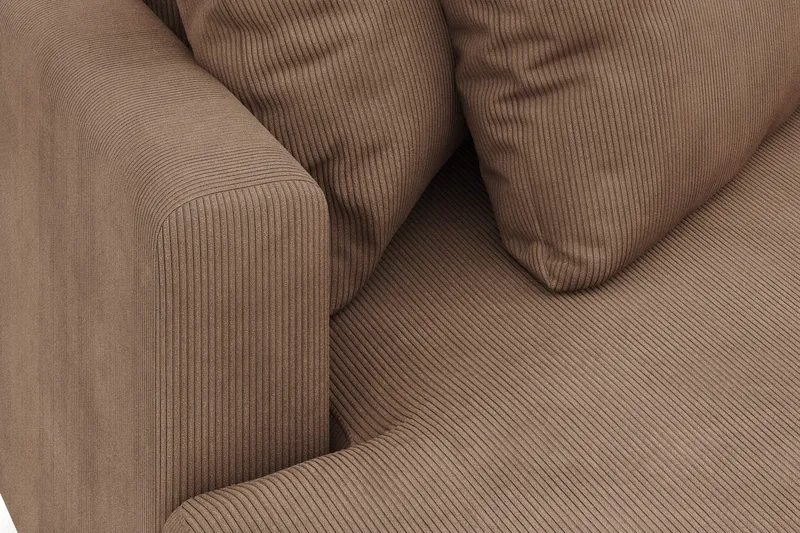 Menard 4-seters Venstrevendt L-formet Divansofa i Manchester - Brun - Møbler - Sofaer - Sofaer med sjeselong - 4 seters sofa med divan