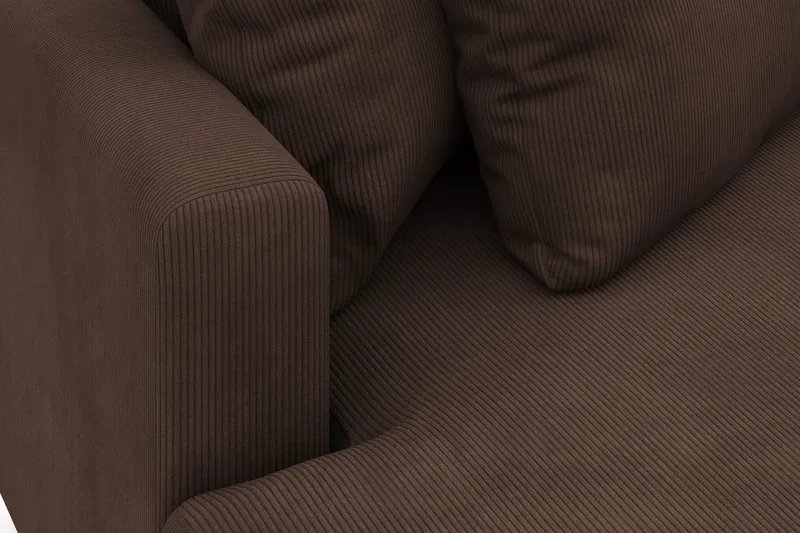 Menard 4-seters Venstrevendt L-formet Divansofa i Manchester - Brun - Møbler - Sofaer - Sofaer med sjeselong - 4 seters sofa med divan