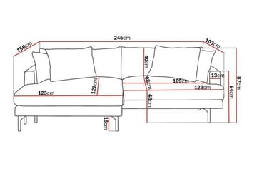 Menard 4-seters Venstrevendt L-formet Divansofa i Manchester - Grå - Møbler - Sofaer - Sofaer med sjeselong - 4 seters sofa med divan