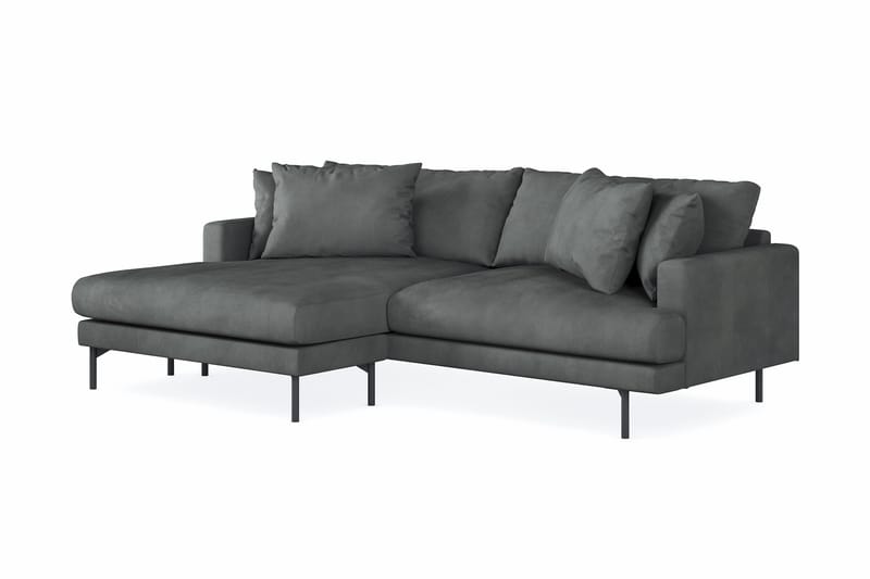 Menard 4-seters Venstrevendt L-formet Divansofa i Manchester - Grå - Møbler - Sofaer - Sofaer med sjeselong - 4 seters sofa med divan