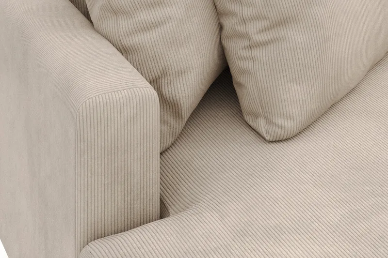 Menard 4-seters Venstrevendt L-formet Divansofa i Manchester - Greige - Møbler - Sofaer - Sofaer med sjeselong - 4 seters sofa med divan