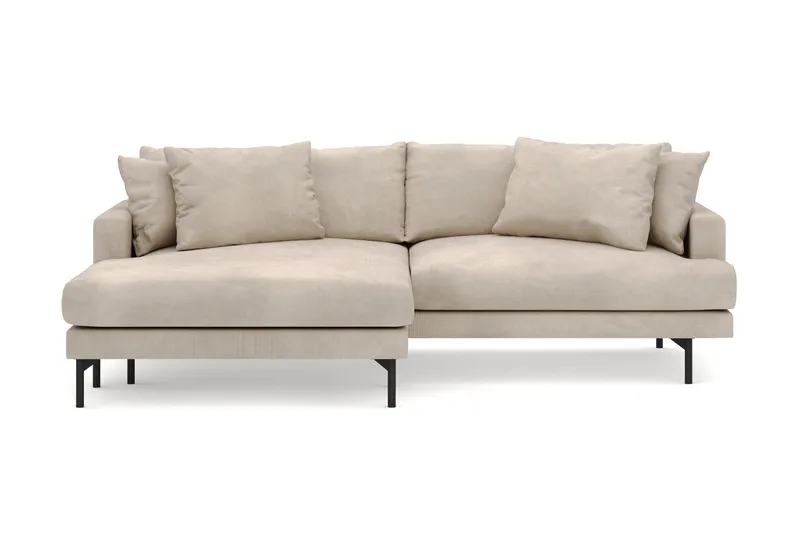 Menard 4-seters Venstrevendt L-formet Divansofa i Manchester - Greige - Møbler - Sofaer - Sofaer med sjeselong - 4 seters sofa med divan