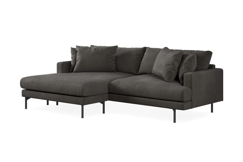 Menard 4-seters Venstrevendt L-formet Divansofa i Manchester - Mørk grå - Møbler - Sofaer - Sofaer med sjeselong - 4 seters sofa med divan