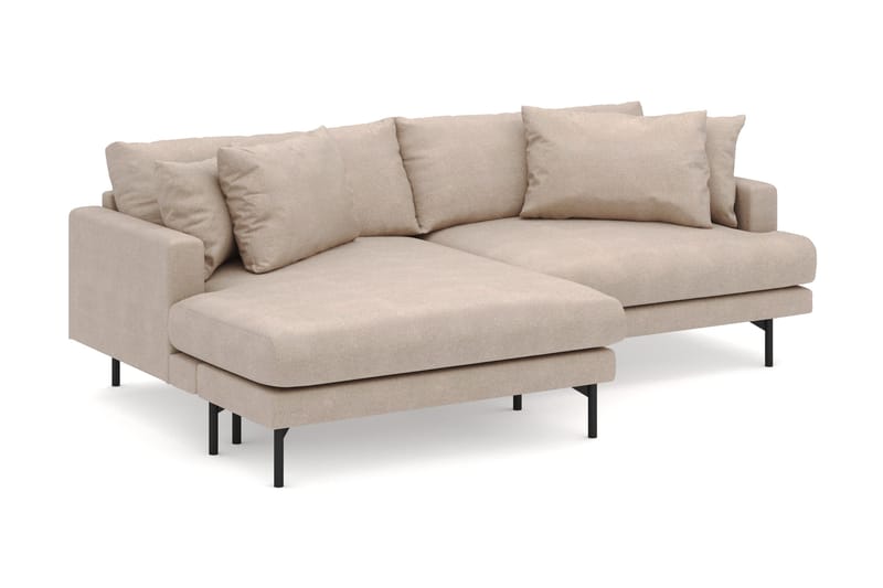 Menard 4-seters Venstrevendt L-formet Divansofa i Stoff - Beige - Møbler - Sofaer - Sofaer med sjeselong - 4 seters sofa med divan