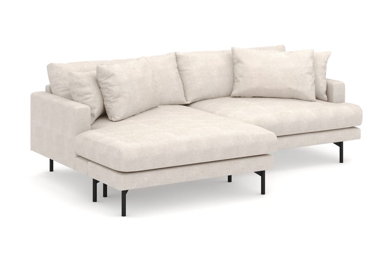 Menard 4-seters Venstrevendt L-formet Divansofa i Stoff - Beige - Møbler - Sofaer - Sofaer med sjeselong - 4 seters sofa med divan