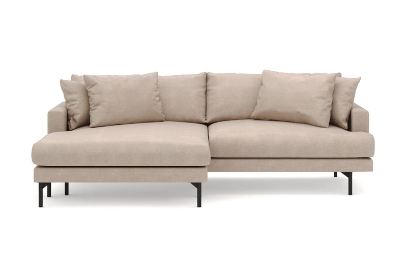 Menard 4-seters Venstrevendt L-formet Divansofa i Stoff, Beige