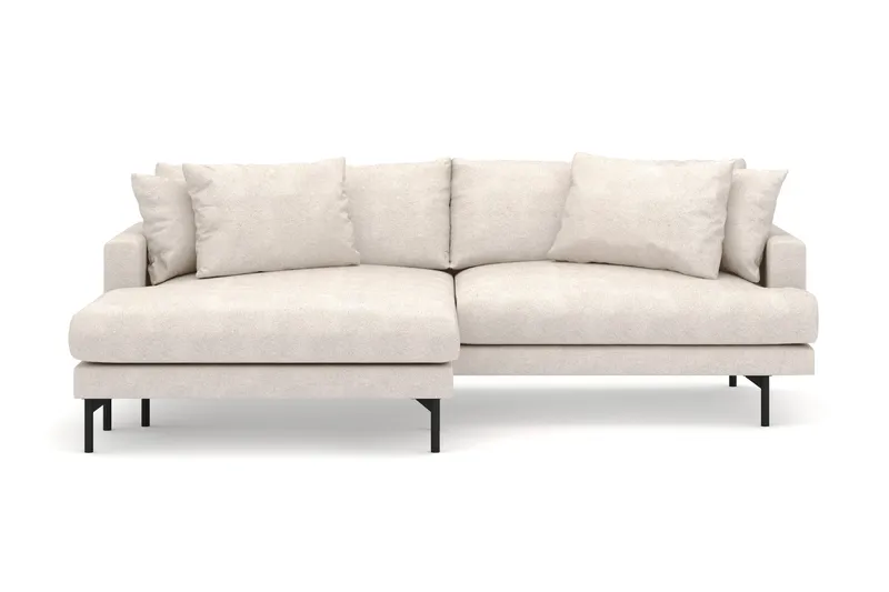 Menard 4-seters Venstrevendt L-formet Divansofa i Stoff - Beige - Møbler - Sofaer - Sofaer med sjeselong - 4 seters sofa med divan