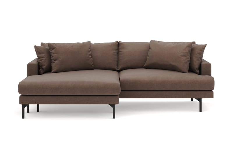 Menard 4-seters Venstrevendt L-formet Divansofa i Stoff - Brun - Møbler - Sofaer - Sofaer med sjeselong - 4 seters sofa med divan