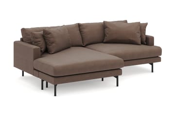 Menard 4-seters Venstrevendt L-formet Divansofa i Stoff - Brun - Møbler - Sofaer - Sofaer med sjeselong - 4 seters sofa med divan