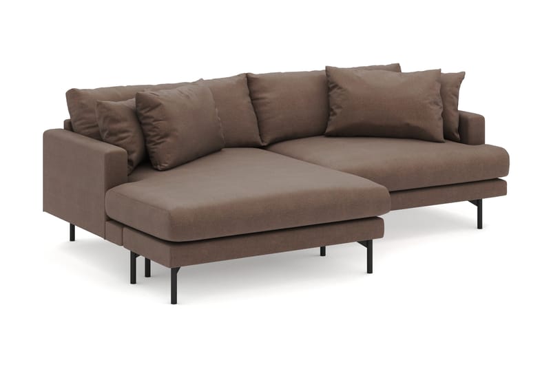 Menard 4-seters Venstrevendt L-formet Divansofa i Stoff - Brun - Møbler - Sofaer - Sofaer med sjeselong - 4 seters sofa med divan