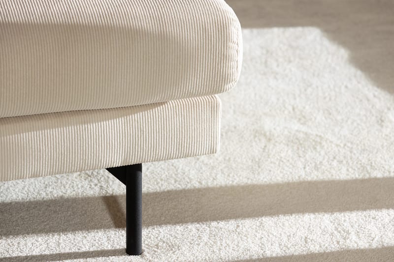 Menard 4-seters venstrevendt L-formet dyp sjeselongsofa i kordfløyel - Beige - Møbler - Sofaer - Sofaer med sjeselong - 4 seters sofa med divan