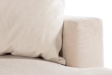 Menard 4-seters venstrevendt L-formet dyp sjeselongsofa i kordfløyel - Beige - Møbler - Sofaer - Sofaer med sjeselong - 4 seters sofa med divan