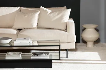 Menard 4-seters venstrevendt L-formet dyp sjeselongsofa i kordfløyel - Beige - Møbler - Sofaer - Sofaer med sjeselong - 4 seters sofa med divan