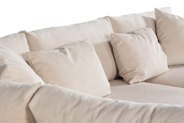 Menard 4-seters Venstrevendt L-formet Sjeselongsofa + Fotskammel i Manchester - Beige - Møbler - Sofaer - Sofaer med sjeselong - 3 seters sofa med divan