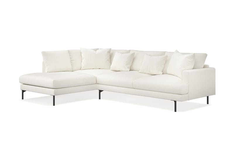 Menard 4-seters Venstrevendt L-formet Sjeselongsofa i Bouclé - Hvit - Møbler - Sofaer - Sofaer med sjeselong - 4 seters sofa med divan
