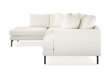 Menard 4-seters Venstrevendt L-formet Sjeselongsofa i Bouclé - Hvit - Møbler - Sofaer - Sofaer med sjeselong - 4 seters sofa med divan