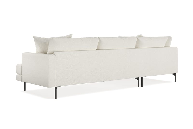 Menard 4-seters Venstrevendt L-formet Sjeselongsofa i Bouclé - Hvit - Møbler - Sofaer - Sofaer med sjeselong - 4 seters sofa med divan