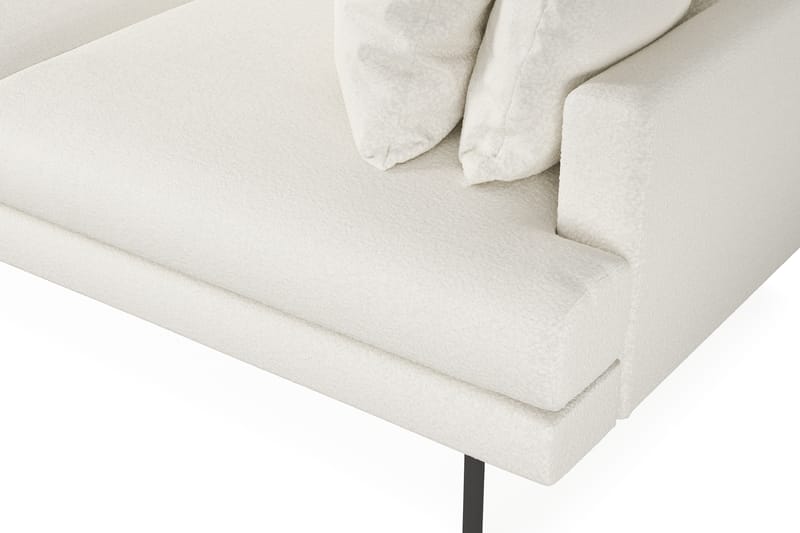 Menard 4-seters Venstrevendt L-formet Sjeselongsofa i Bouclé - Hvit - Møbler - Sofaer - Sofaer med sjeselong - 4 seters sofa med divan
