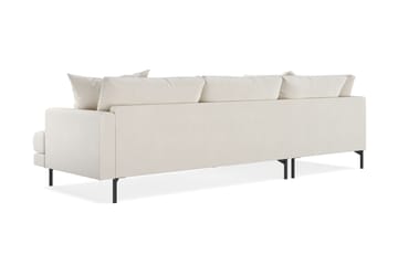 Menard 4-seters Venstrevendt L-formet Sjeselongsofa i Fløyel - Kremhvit - Møbler - Sofaer - Sofaer med sjeselong - 4 seters sofa med divan