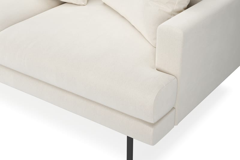 Menard 4-seters Venstrevendt L-formet Sjeselongsofa i Fløyel - Kremhvit - Møbler - Sofaer - Sofaer med sjeselong - 4 seters sofa med divan