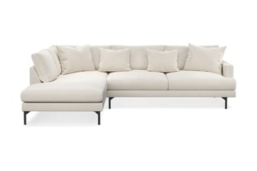 Menard 4-seters Venstrevendt L-formet Sjeselongsofa i Fløyel - Kremhvit - Møbler - Sofaer - Sofaer med sjeselong - 4 seters sofa med divan