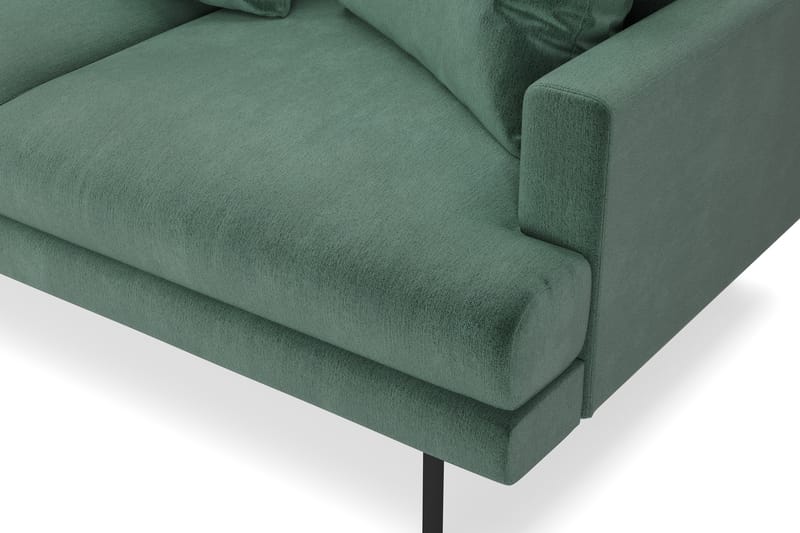 Menard 4-seters Venstrevendt L-formet Sjeselongsofa i Fløyel - Mørk grønn - Møbler - Sofaer - Sofaer med sjeselong - 4 seters sofa med divan