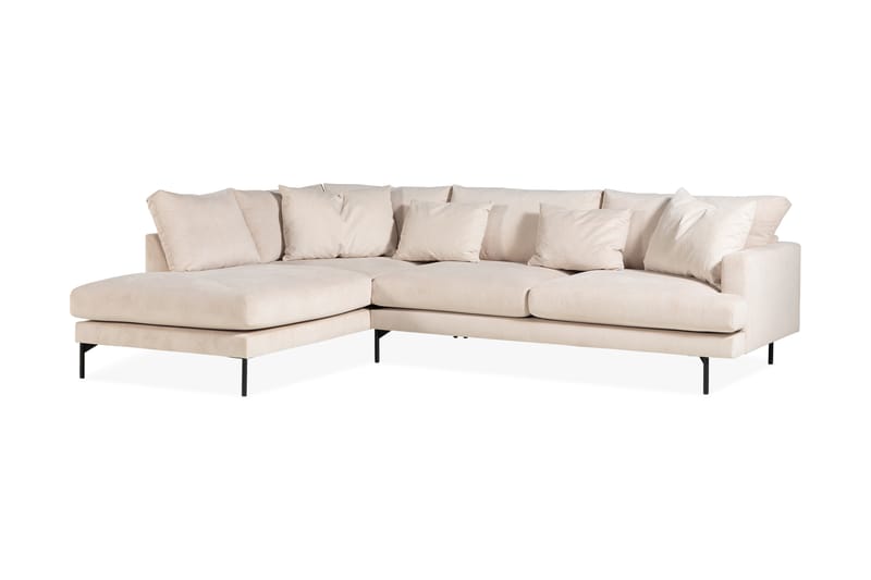 Menard 4-seters Venstrevendt L-formet Sjeselongsofa i Manchester - Beige - Møbler - Sofaer - Sofaer med sjeselong - 4 seters sofa med divan