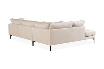 Menard 4-seters Venstrevendt L-formet Sjeselongsofa i Manchester - Beige - Møbler - Sofaer - Sofaer med sjeselong - 4 seters sofa med divan
