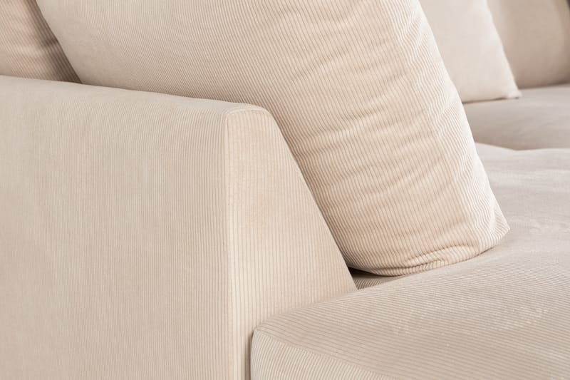 Menard 4-seters Venstrevendt L-formet Sjeselongsofa i Manchester - Beige - Møbler - Sofaer - Sofaer med sjeselong - 4 seters sofa med divan