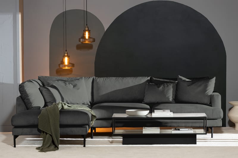 Menard 4-seters Venstrevendt L-formet Sjeselongsofa i Manchester - Grå - Møbler - Sofaer - Sofaer med sjeselong - 4 seters sofa med divan