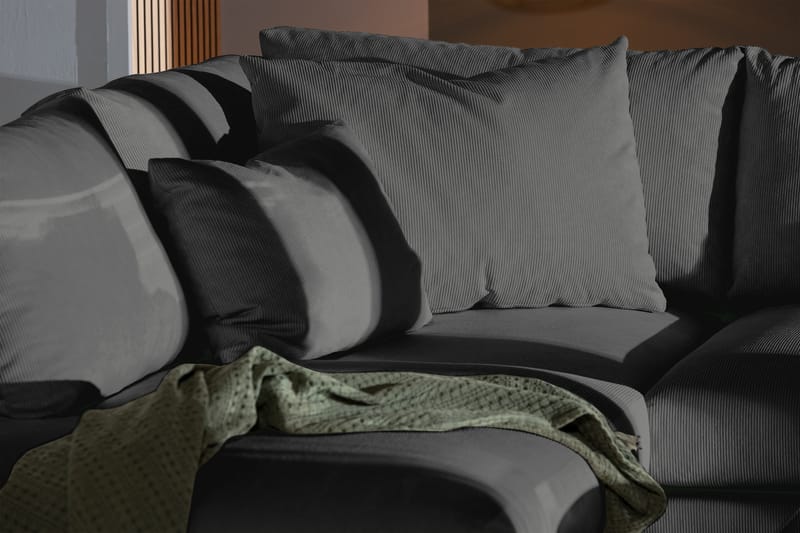 Menard 4-seters Venstrevendt L-formet Sjeselongsofa i Manchester - Grå - Møbler - Sofaer - Sofaer med sjeselong - 4 seters sofa med divan