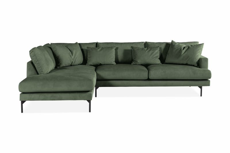Menard 4-seters Venstrevendt L-formet Sjeselongsofa i Manchester - Grønn - Møbler - Sofaer - Sofaer med sjeselong - 4 seters sofa med divan