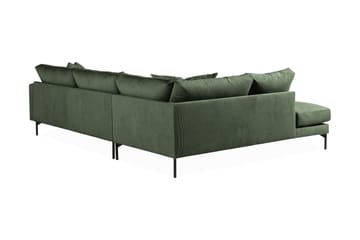 Menard 4-seters Venstrevendt L-formet Sjeselongsofa i Manchester - Grønn - Møbler - Sofaer - Sofaer med sjeselong - 4 seters sofa med divan