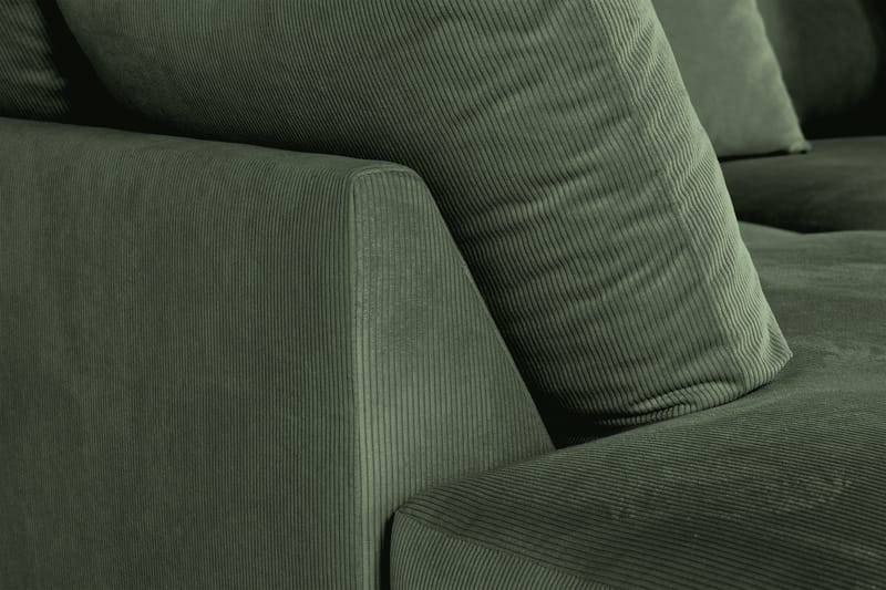 Menard 4-seters Venstrevendt L-formet Sjeselongsofa i Manchester - Grønn - Møbler - Sofaer - Sofaer med sjeselong - 4 seters sofa med divan