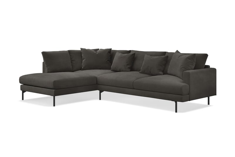 Menard 4-seters Venstrevendt L-formet Sjeselongsofa i Manchester - Mørk grå - Møbler - Sofaer - Sofaer med sjeselong - 4 seters sofa med divan