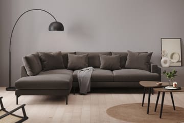 Menard 4-seters Venstrevendt L-formet Sjeselongsofa i Manchester - Mørk grå - Møbler - Sofaer - Sofaer med sjeselong - 4 seters sofa med divan